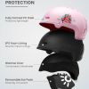 outdoormaster children's ski helmet, snowboard helmet for boys & girls, robust pc shell & eps foam, 12 ventilation holes, adjustable snow sports helmet, certified snow sports and snowboard helmet glossy pink,52 56cm small