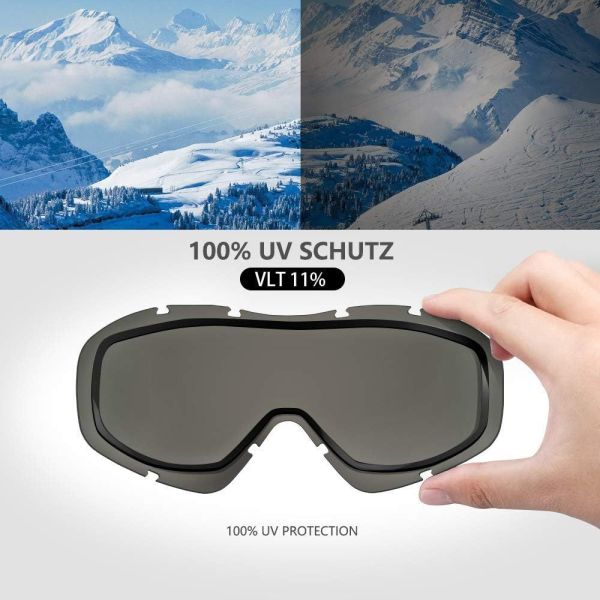 outdoormaster otg ski goggles over glasses ski/snowboard goggles for men, women & youth 100% uv protection 01vlt 10％ om 5