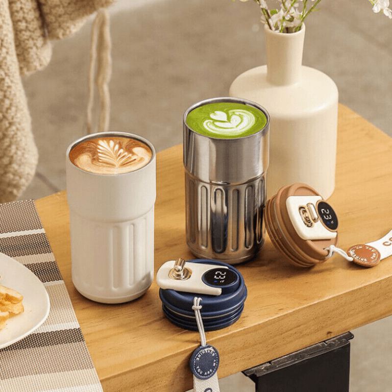 450ml thermal led temperature display smart coffee cup insulated drink tumbler blue 450ml thermal led temperature display smart coffee cup insulated drink tumbler blue