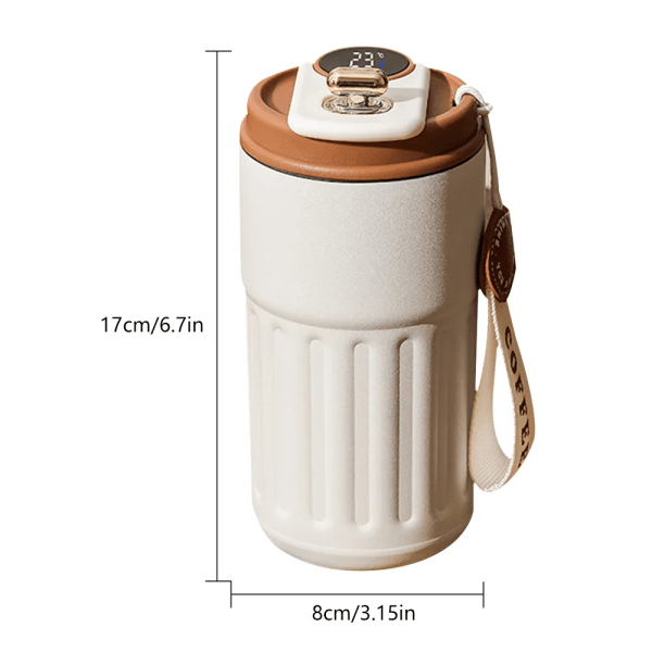450ml thermal led temperature display smart coffee cup insulated drink tumbler brown 450ml thermal led temperature display smart coffee cup insulated drink tumbler brown