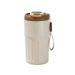 450ml thermal led temperature display smart coffee cup insulated drink tumbler brown