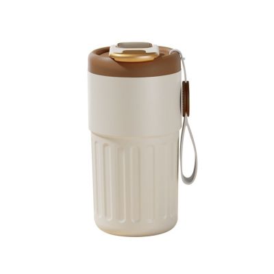 450ml thermal led temperature display smart coffee cup insulated drink tumbler brown