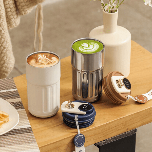 450ml thermal led temperature display smart coffee cup insulated drink tumbler red 450ml thermal led temperature display smart coffee cup insulated drink tumbler red
