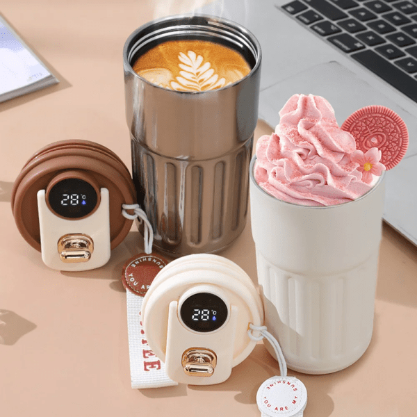 450ml thermal led temperature display smart coffee cup insulated drink tumbler red 450ml thermal led temperature display smart coffee cup insulated drink tumbler red