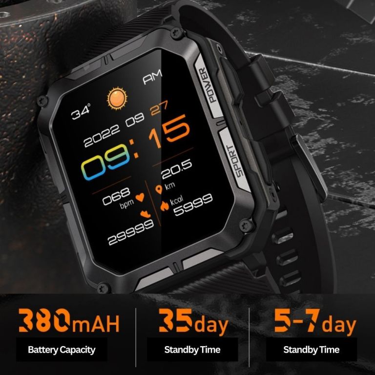 njord gear indestructible tactical smartwatch – military grade & rugged black