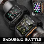 njord gear indestructible tactical smartwatch – military grade & rugged orange