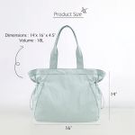 lightweight nylon shopper tote bag 18l side cinch shoulder bag pink