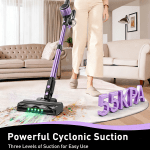 cordless vacuum cleaner, 10 in 1 stick vacuum with powerful suction, hose, green led light, anti tangle brush, 55kpa lightweight rechargeable vacuum cleaner for home, hardwood floors, carpets, pet hair.
