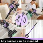 cordless vacuum cleaner, 10 in 1 stick vacuum with powerful suction, hose, green led light, anti tangle brush, 55kpa lightweight rechargeable vacuum cleaner for home, hardwood floors, carpets, pet hair.