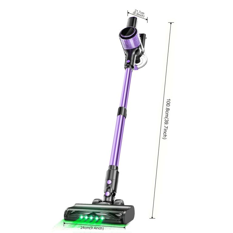 cordless vacuum cleaner, 10 in 1 stick vacuum with powerful suction, hose, green led light, anti tangle brush, 55kpa lightweight rechargeable vacuum cleaner for home, hardwood floors, carpets, pet hair.