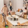 cordless vacuum cleaner, 55kpa/55mins vacuum cleaners for home. self standing stick vacuum with rechargeable dock，led display & anti tangle，lightweight rechargeable vacuum for carpet，floor