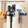 cordless vacuum cleaner, 55kpa/55mins vacuum cleaners for home. self standing stick vacuum with rechargeable dock，led display & anti tangle，lightweight rechargeable vacuum for carpet，floor