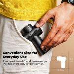 velora mini massage gun deep tissue percussion massager for neck back shoulder leg foot 6 heads usb c rechargeable grey