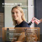 velora mini massage gun deep tissue percussion massager for neck back shoulder leg foot 6 heads usb c rechargeable grey