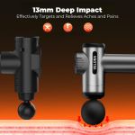 velora mini massage gun deep tissue percussion massager for neck back shoulder leg foot 6 heads usb c rechargeable grey