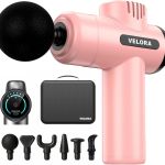 velora mini massage gun deep tissue percussion massager for neck back shoulder leg foot 6 heads usb c rechargeable grey