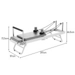 eeeza foldable pilates reformer, silent resistance with adjustable steel frame