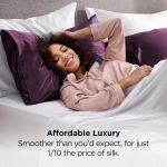 silk pillowcase for hair and skin mulberry silk pillowcase soft breathable smooth both sided natural silk pillowcase with envelope pocket beauty sleep silk pillow case for gift (2 pack, standard, purple)