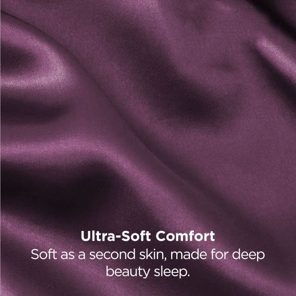 silk pillowcase for hair and skin mulberry silk pillowcase soft breathable smooth both sided natural silk pillowcase with envelope pocket beauty sleep silk pillow case for gift (2 pack, standard, purple)