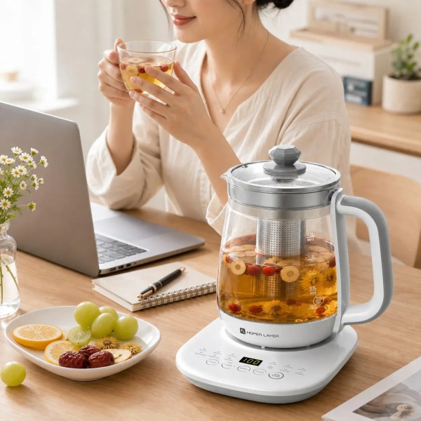 hoper layer fa k1501 electric glass tea kettle 1.5l tea maker saa certified