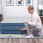 bestway 2.03m x 1.52m x 46cm fortech snugable top air inflatable mattress queen built in ac pump