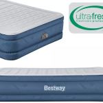 bestway 2.03m x 1.52m x 46cm fortech snugable top air inflatable mattress queen built in ac pump