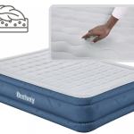 bestway 2.03m x 1.52m x 46cm fortech snugable top air inflatable mattress queen built in ac pump