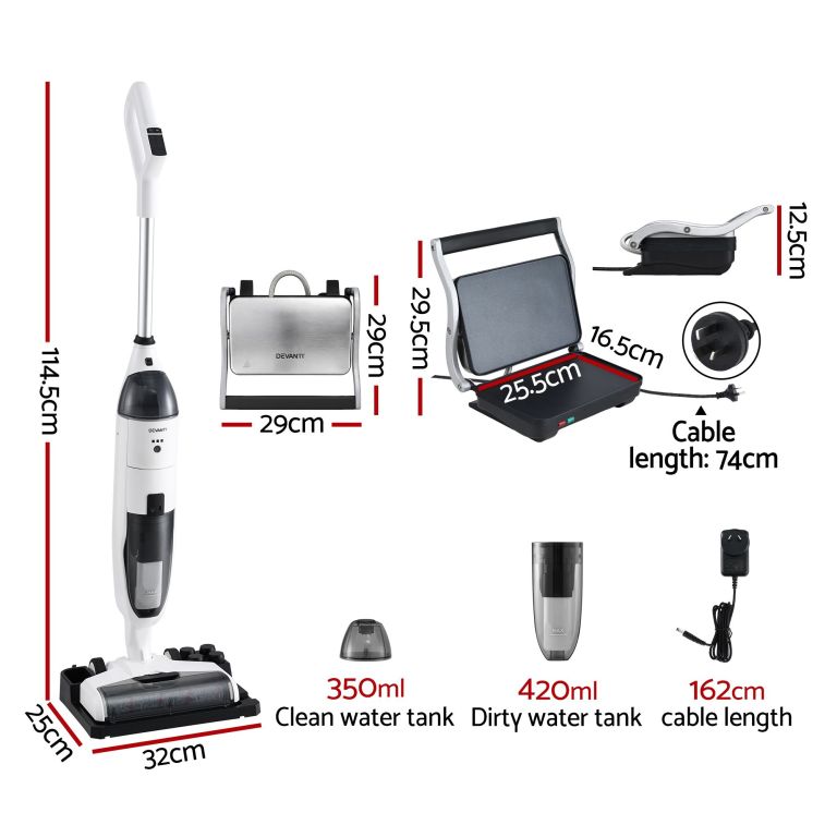devanti cordless wet dry vacuum mop plus sandwich maker panini press