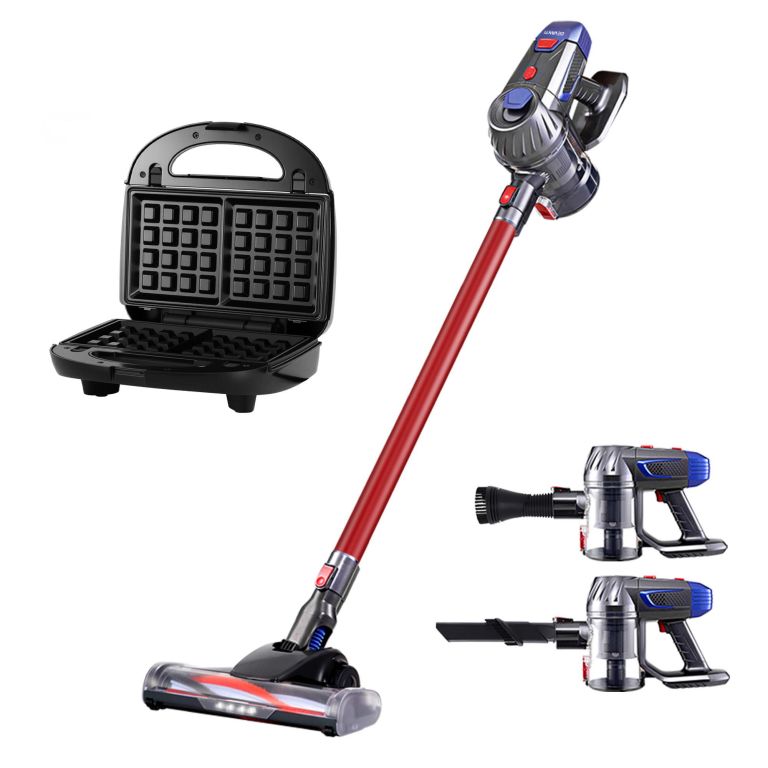devanti k7 cordless stick vacuum cleaner plus 3 in 1 sandwich maker