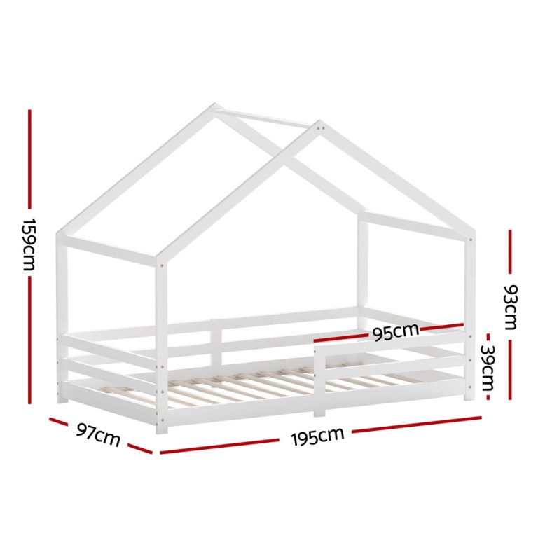artiss bed frame wooden kids single house frame white amos artiss bed frame wooden kids single house frame white amos
