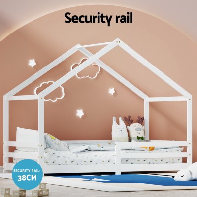artiss bed frame wooden kids single house frame white amos artiss bed frame wooden kids single house frame white amos