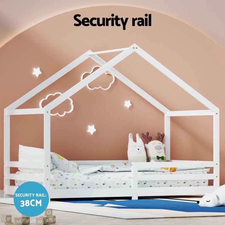 artiss bed frame wooden kids single house frame white amos artiss bed frame wooden kids single house frame white amos
