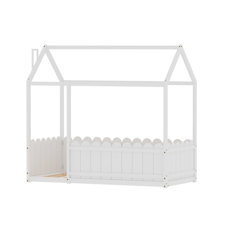 artiss bed frame wooden kids house single frame white kori