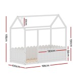 artiss bed frame wooden kids house single frame white kori