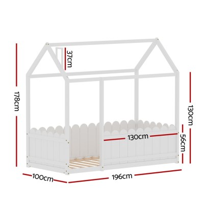 artiss bed frame wooden kids house single frame white kori artiss bed frame wooden kids house single frame white kori