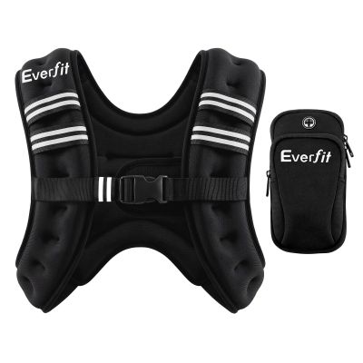 everfit 3kg weighted vest men women, reflective running vest with armband pouch everfit 3kg weighted vest men women, reflective running vest with armband pouch
