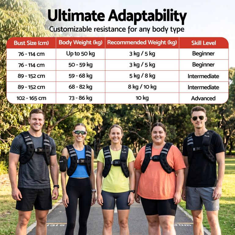 everfit 8kg weighted vest men women, reflective running vest with armband pouch everfit 8kg weighted vest men women, reflective running vest with armband pouch