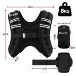everfit 8kg weighted vest men women, reflective running vest with armband pouch everfit 8kg weighted vest men women, reflective running vest with armband pouch