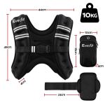 everfit 10kg weighted vest men women, reflective running vest with armband pouch everfit 10kg weighted vest men women, reflective running vest with armband pouch
