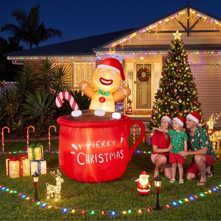 jingle jollys christmas inflatable cup 1.8m height led outdoor decorations illuminated