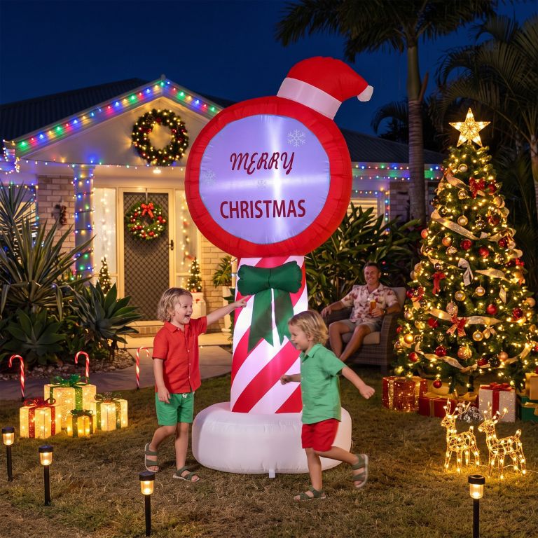 jingle jollys christmas inflatable pole 1.8m height led outdoor decorations illuminated