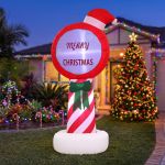 jingle jollys christmas inflatable pole 1.8m height led outdoor decorations illuminated