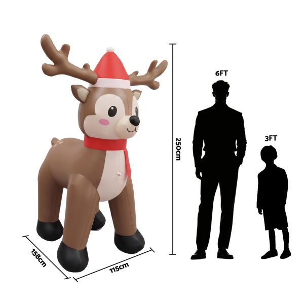 jingle jollys christmas inflatable reindeer 2.5m illuminated decorations jingle jollys christmas inflatable reindeer 2.5m illuminated decorations
