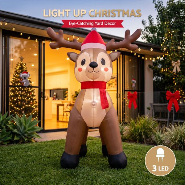 jingle jollys christmas inflatable reindeer 2.5m illuminated decorations jingle jollys christmas inflatable reindeer 2.5m illuminated decorations