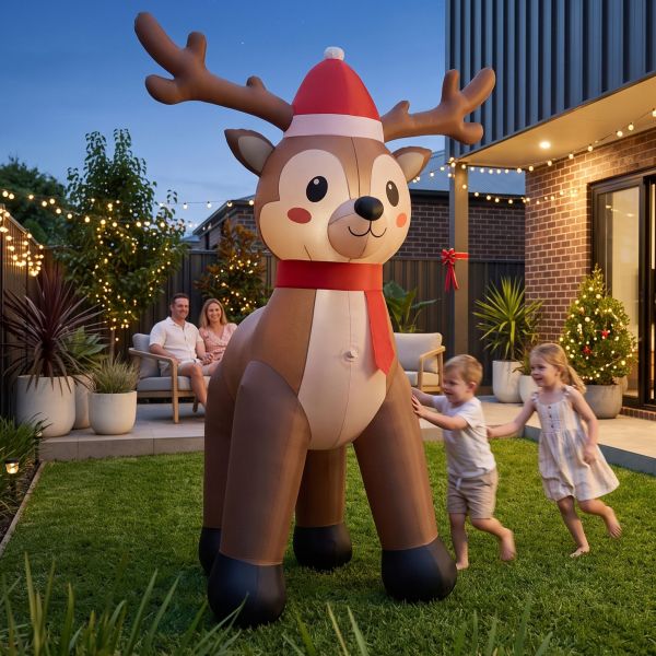 jingle jollys christmas inflatable reindeer 2.5m illuminated decorations jingle jollys christmas inflatable reindeer 2.5m illuminated decorations