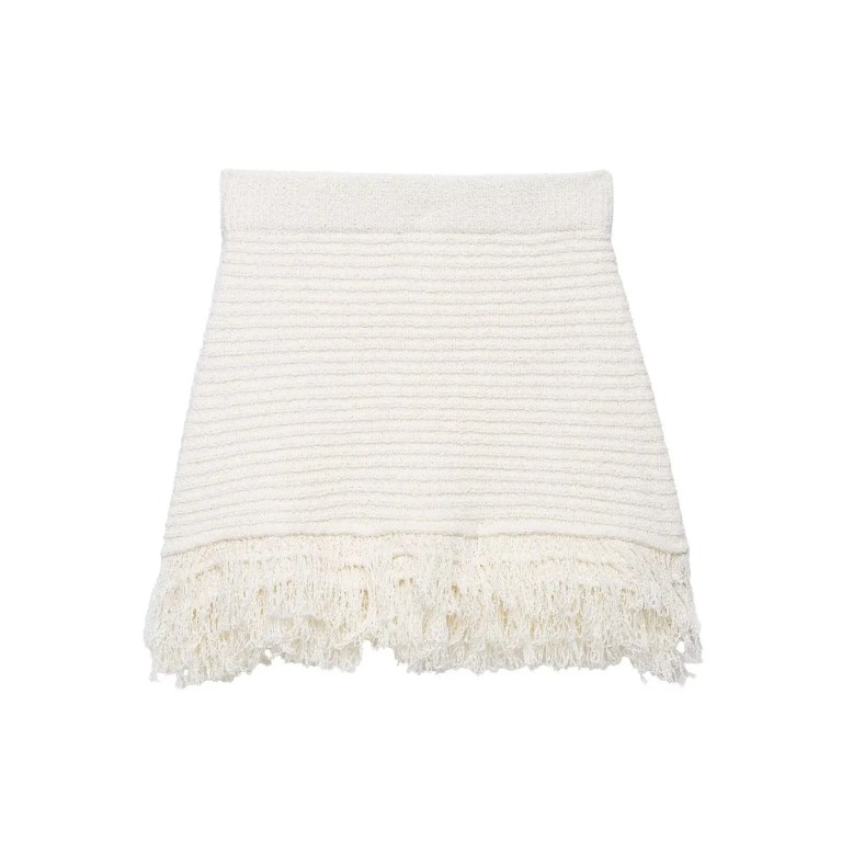 zevity 2025 women fashion hem tassel design solid color crochet knitting mini skirt faldas mujer female elastic vestidos qun9300 Zevity 2025 Women Fashion Hem Tassel Design Solid Color Crochet Knitting Mini Skirt Faldas Mujer Female Elastic Vestidos QUN9300