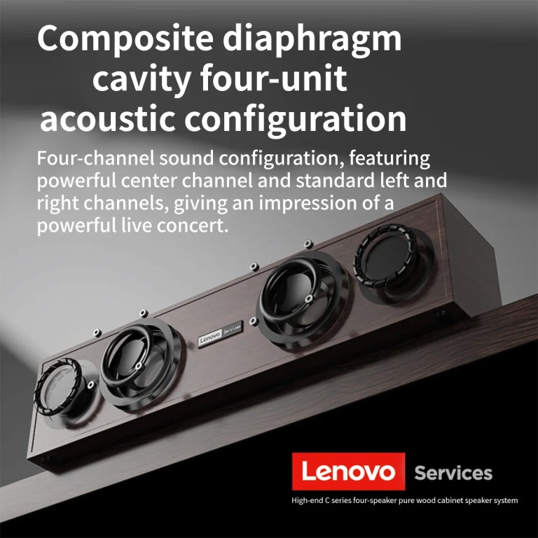 Lenovo C02 Multimedia Speaker Bluetooth Speaker Wired/Bluetooth Dual-Mode Speaker Retro Speaker Universal for Tv, Computer, and Mobile Phone Subwoofer 6