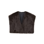 Zevity 2026 Women Fashion Solid Color Faux Fur Effective Open Stitching Cape Vest Jacket Lady Winter Short WaistCoat Tops CT9511 2