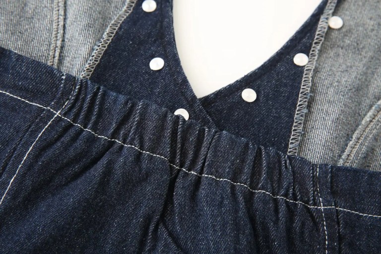 Zevity 2025 Women Vintage Rivet Design V Neck Denim Halter Blouse Femme Chic Backless Elastic Vest Shirt Slim Blusas Tops LS9434 6