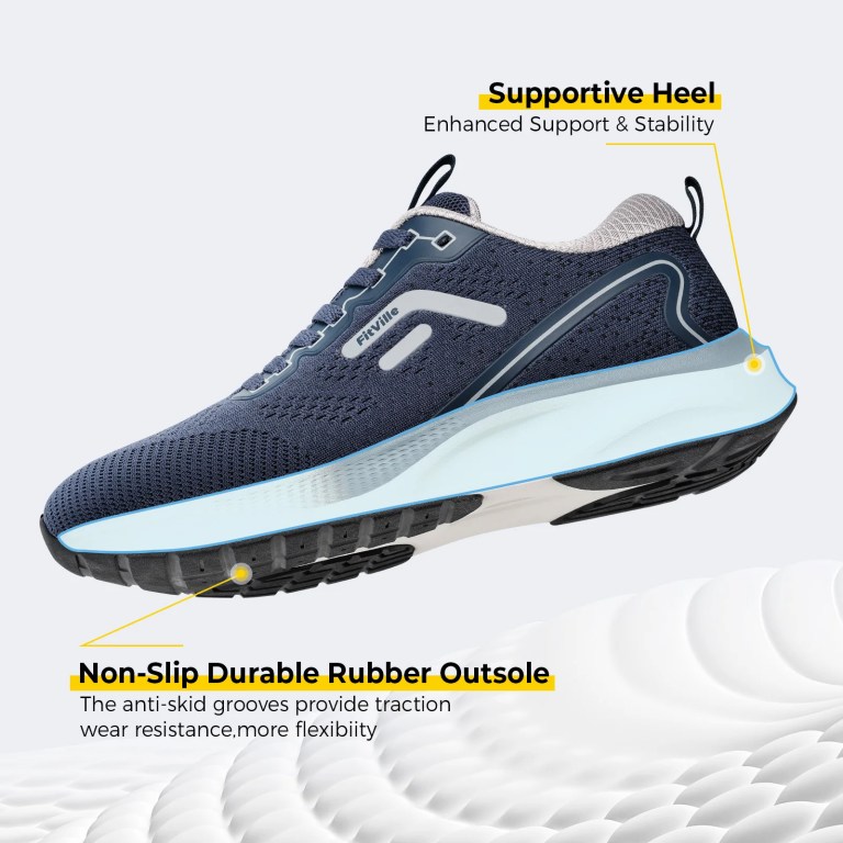 fitville men's running shoes wide toe box jogging shoes breathable cushioned walking sports sneakers for men with arch support FitVille Men's Running Shoes Wide Toe Box Jogging Shoes Breathable Cushioned Walking Sports Sneakers for Men With Arch Support 2